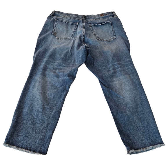 Kut Abigail Crop Straight Leg Jeans Ripped Torn Womens Plus Size 18 W - Picture 4 of 11
